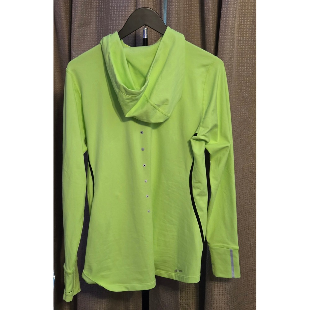 New Balance Trinamic Fluorescent Jacket Women's Size Large Green Finger Holes - Picture 2 of 10